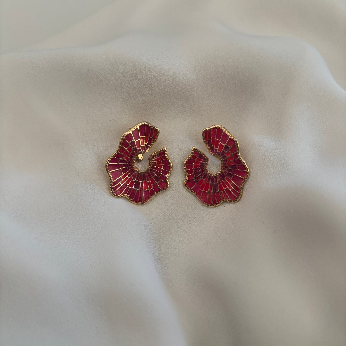 AROS HIBISCO - BAÑADO EN ORO