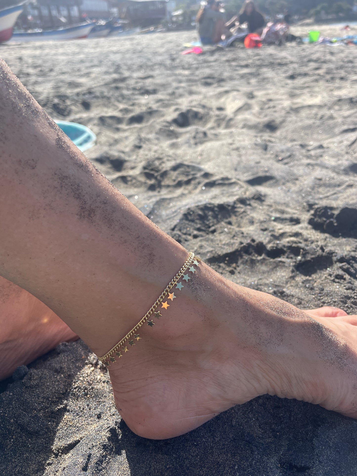 PULSERA TOBILLERA STARS - BAÑADO EN ORO