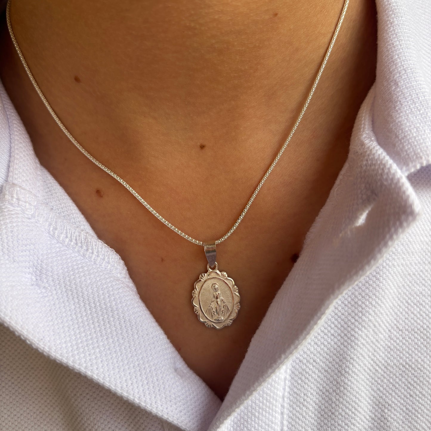 CADENA DE PLATA VIRGEN DE LOS RAYOS - RELIGIOSO