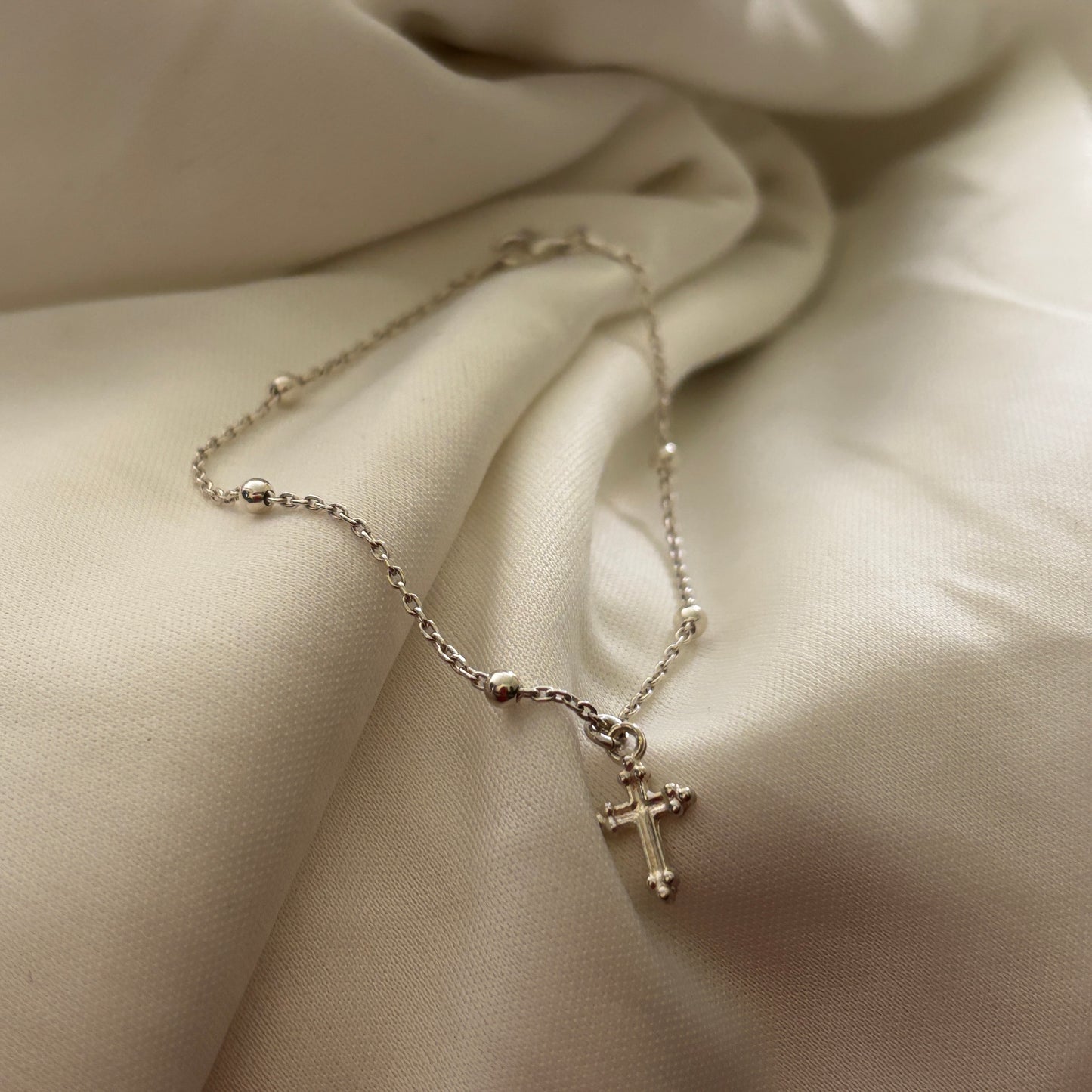 PULSERA DE PLATA CRUZ BARROCA - RELIGIOSO