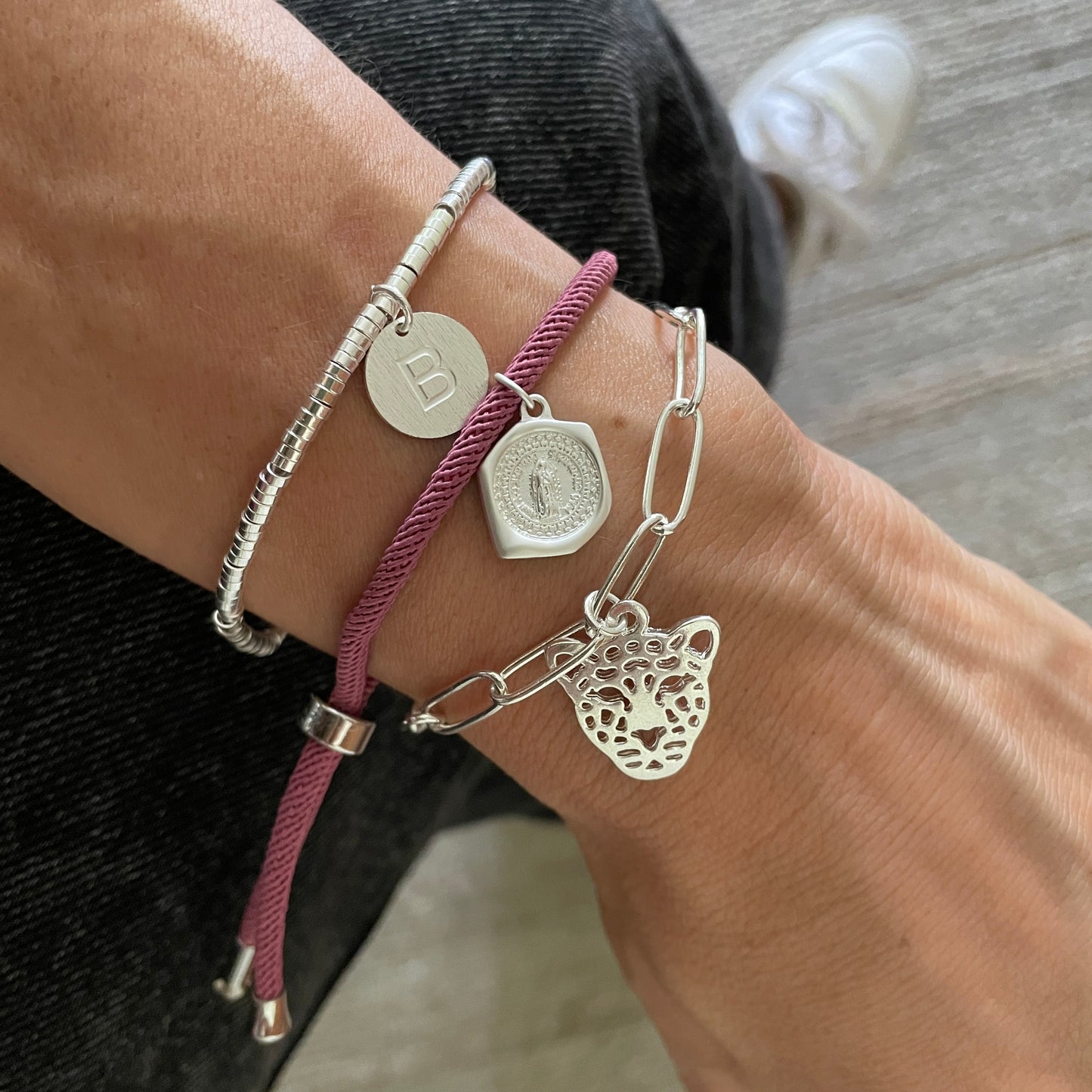 PULSERA LETRA PERSONALIZADA - BAÑADO EN PLATA