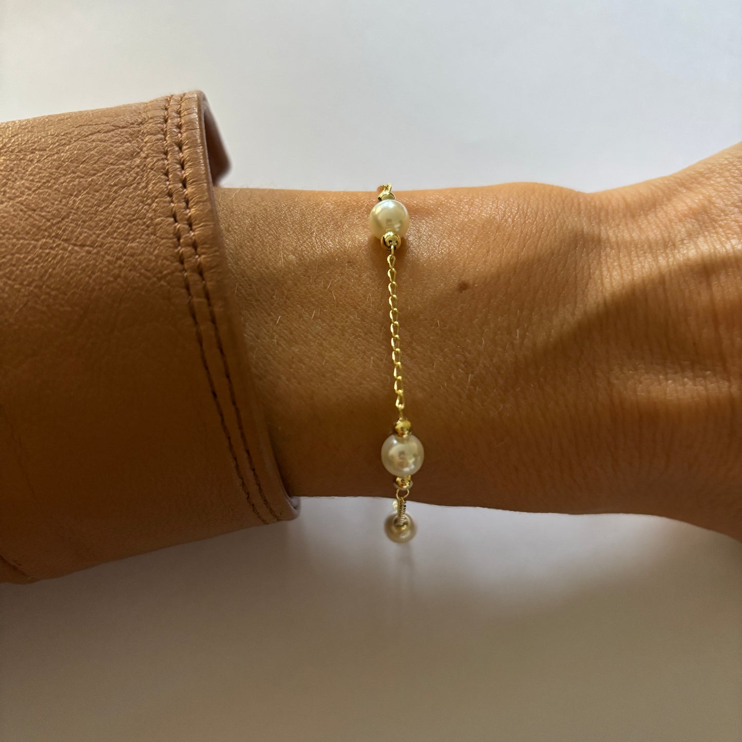 PULSERA PEARL- BAÑADO EN ORO