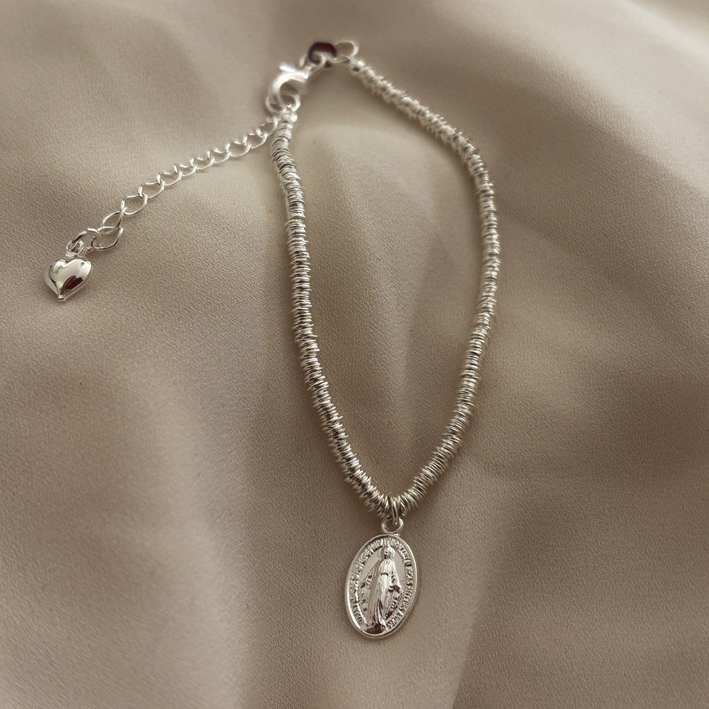 PULSERA VIRGEN DE LOS RAYOS - BAÑADO EN PLATA