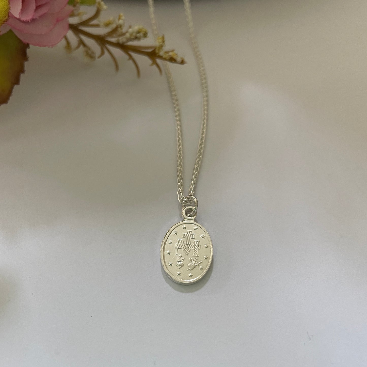 CADENA DE PLATA VIRGEN DE LOS RAYOS SIMPLE- RELIGIOSO