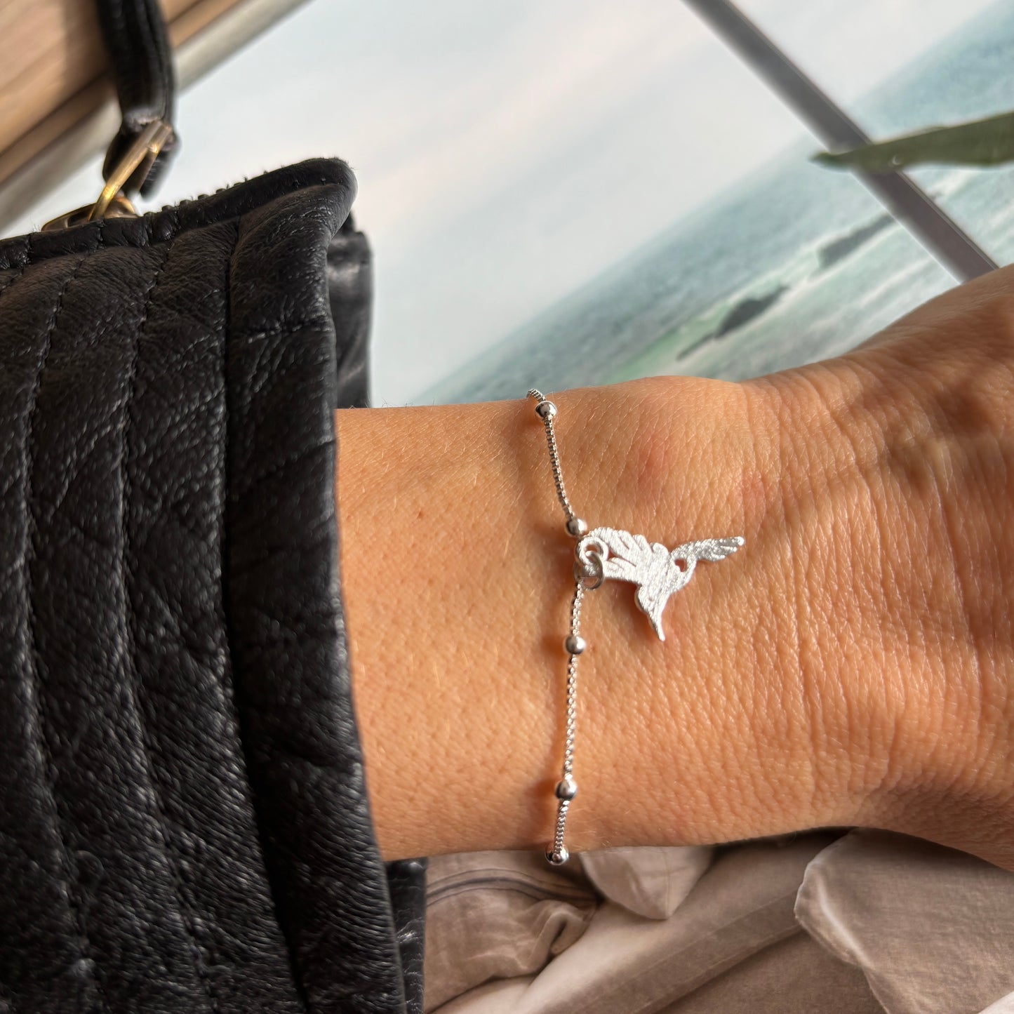 PULSERA COLIBRÍ - BAÑADO EN PLATA