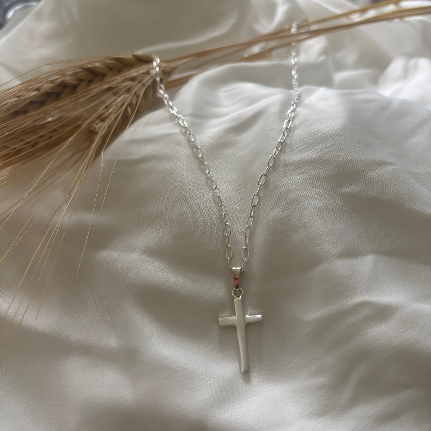 CADENA DE PLATA CRUZ GRANDE - RELIGIOSO