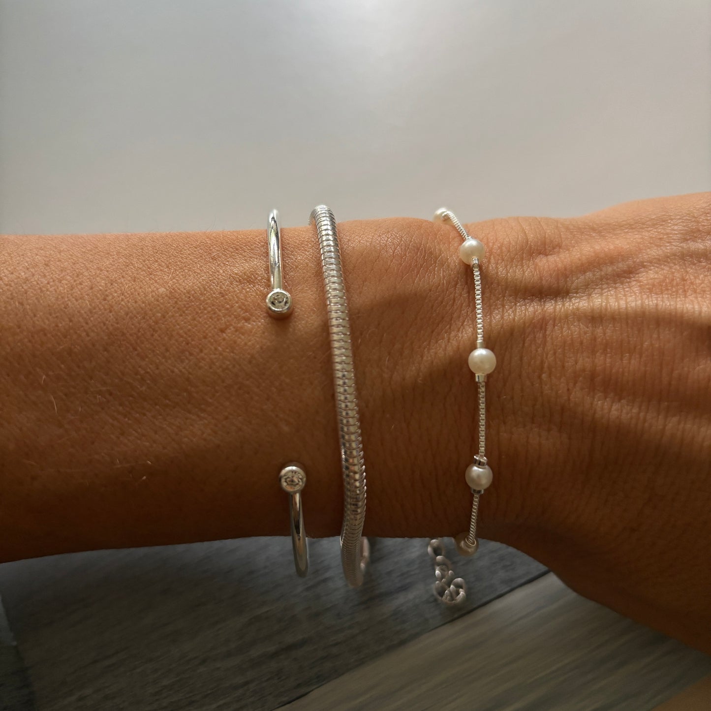 PULSERA SNAKE - BAÑADO EN PLATA