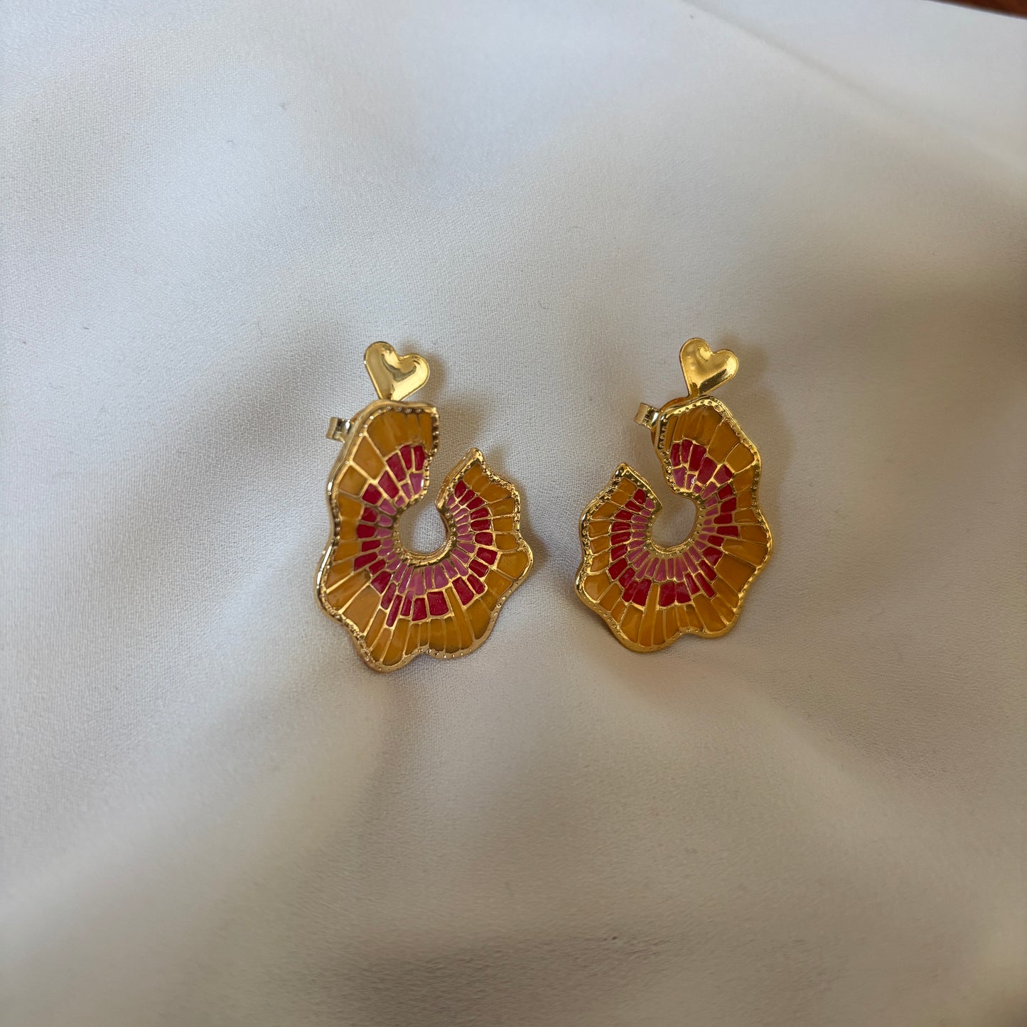 AROS HIBISCO - BAÑADO EN ORO