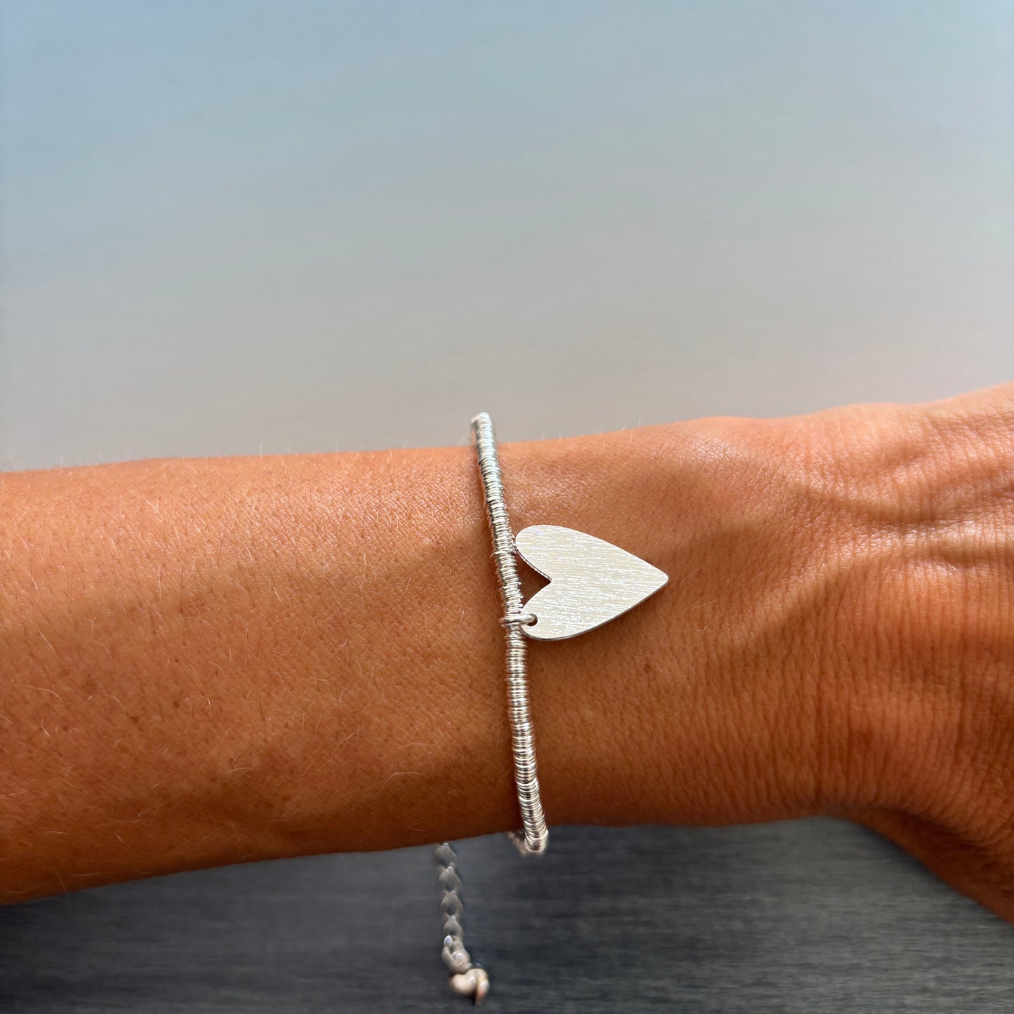 PULSERA HEART - BAÑADO EN PLATA