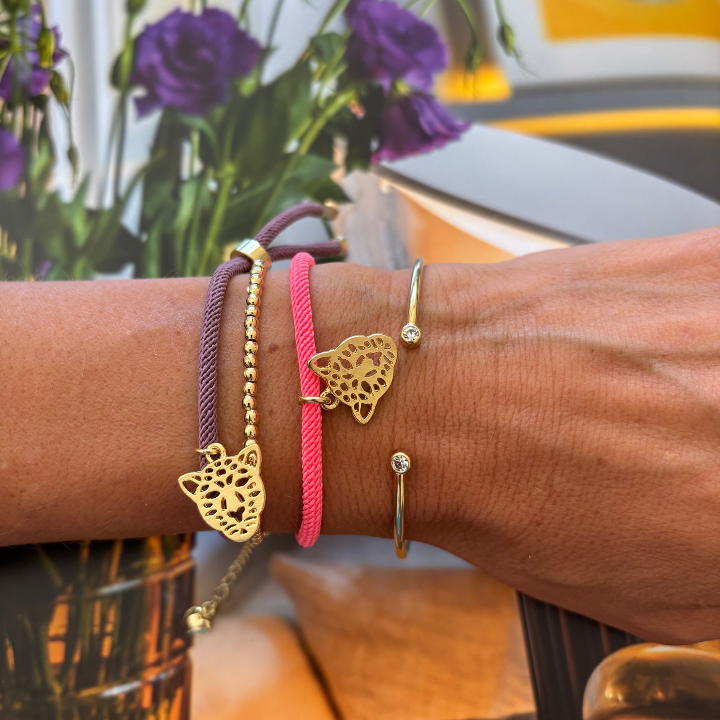 PULSERA COLORS JAGUAR - BAÑADO EN ORO