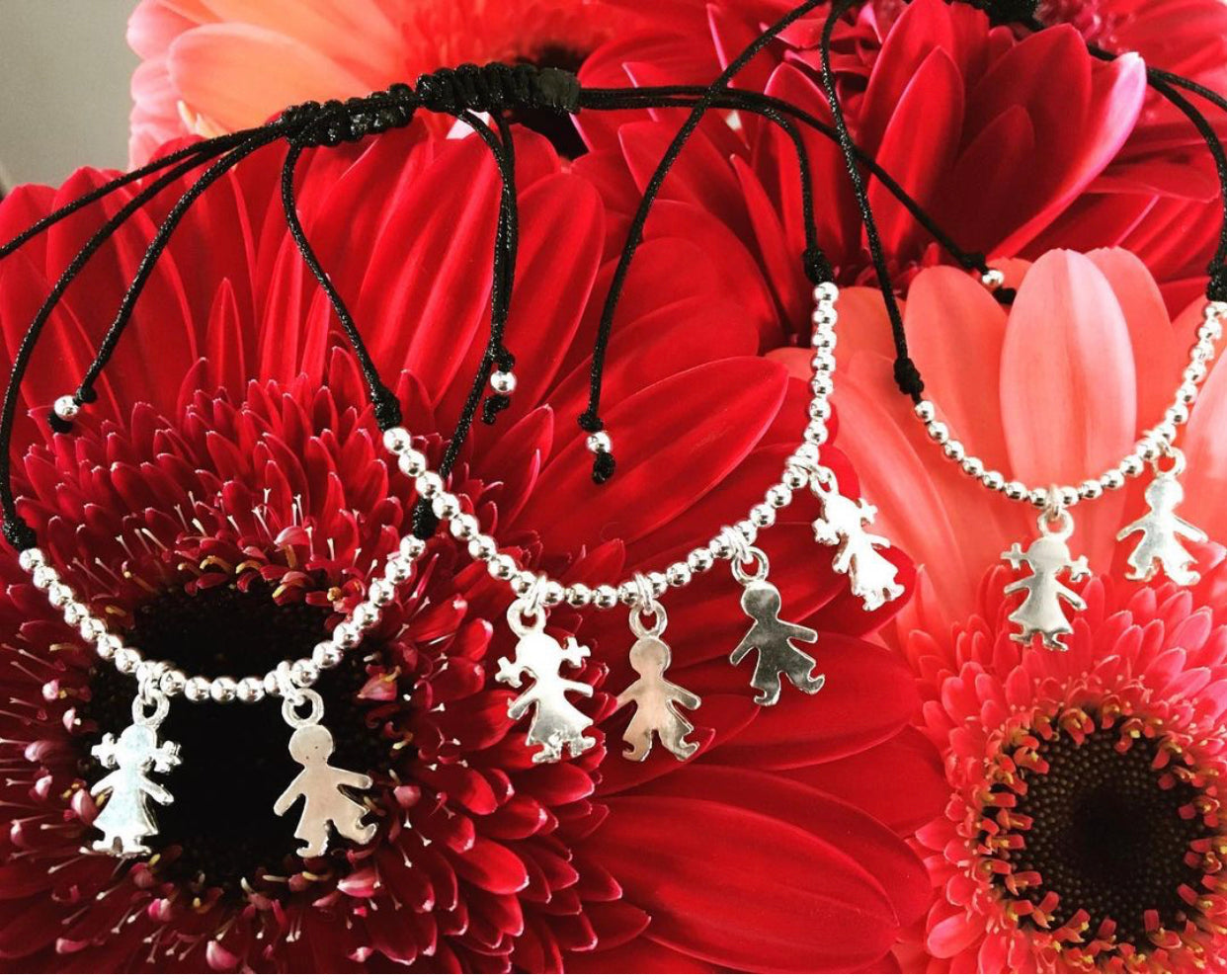 PULSERA HILO NIÑOS PERSONALIZADA - PLATA