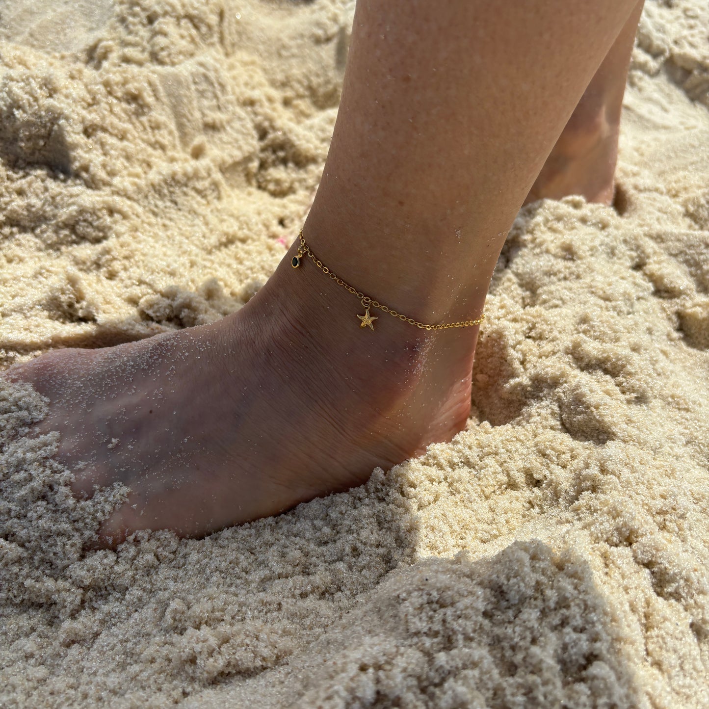 PULSERA TOBILLERA TENERIFE - BAÑADO EN ORO
