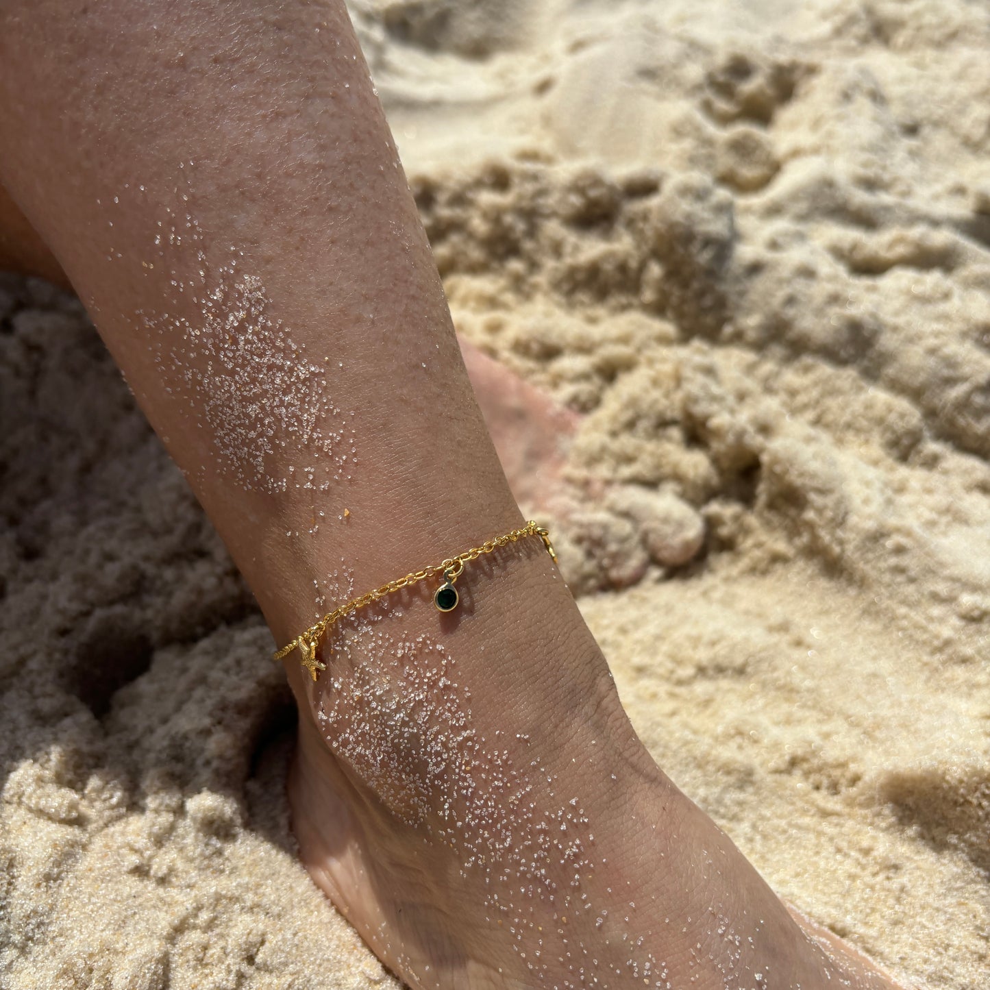 PULSERA TOBILLERA TENERIFE - BAÑADO EN ORO
