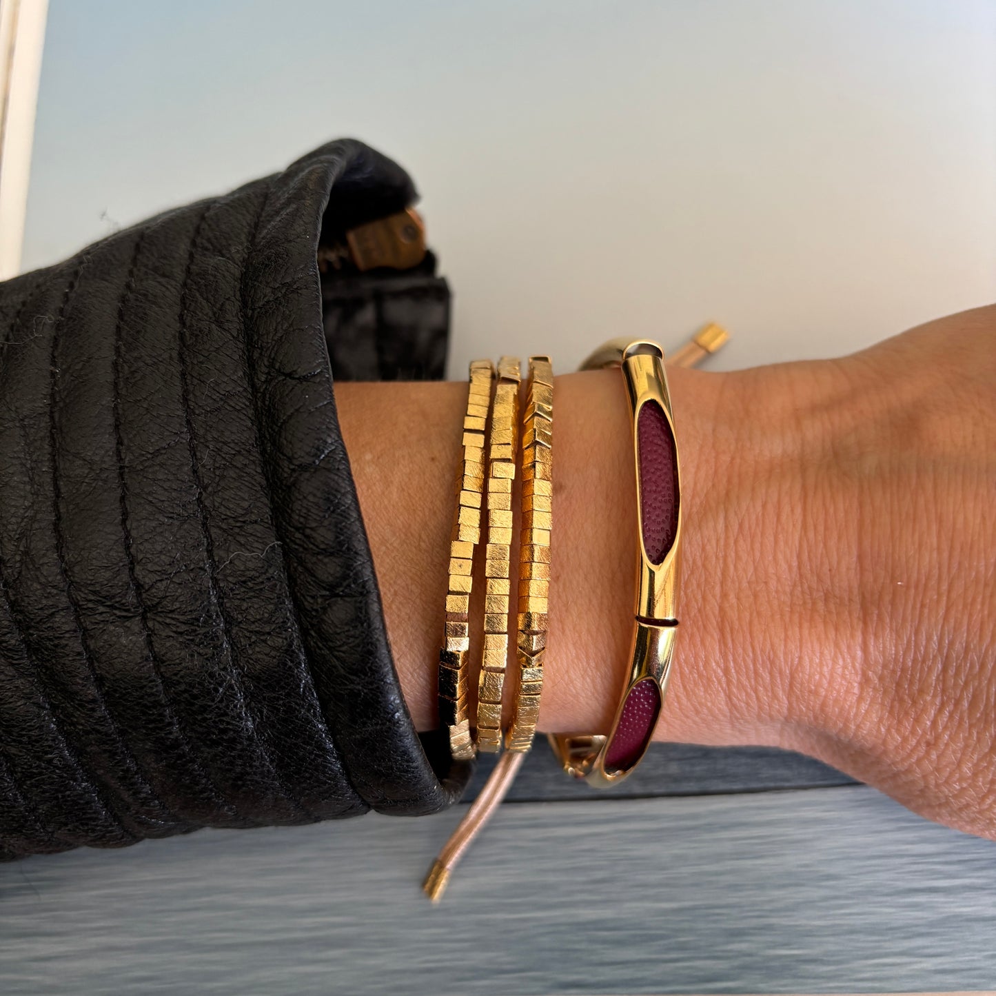 PULSERA PRAIA - BAÑADO EN ORO
