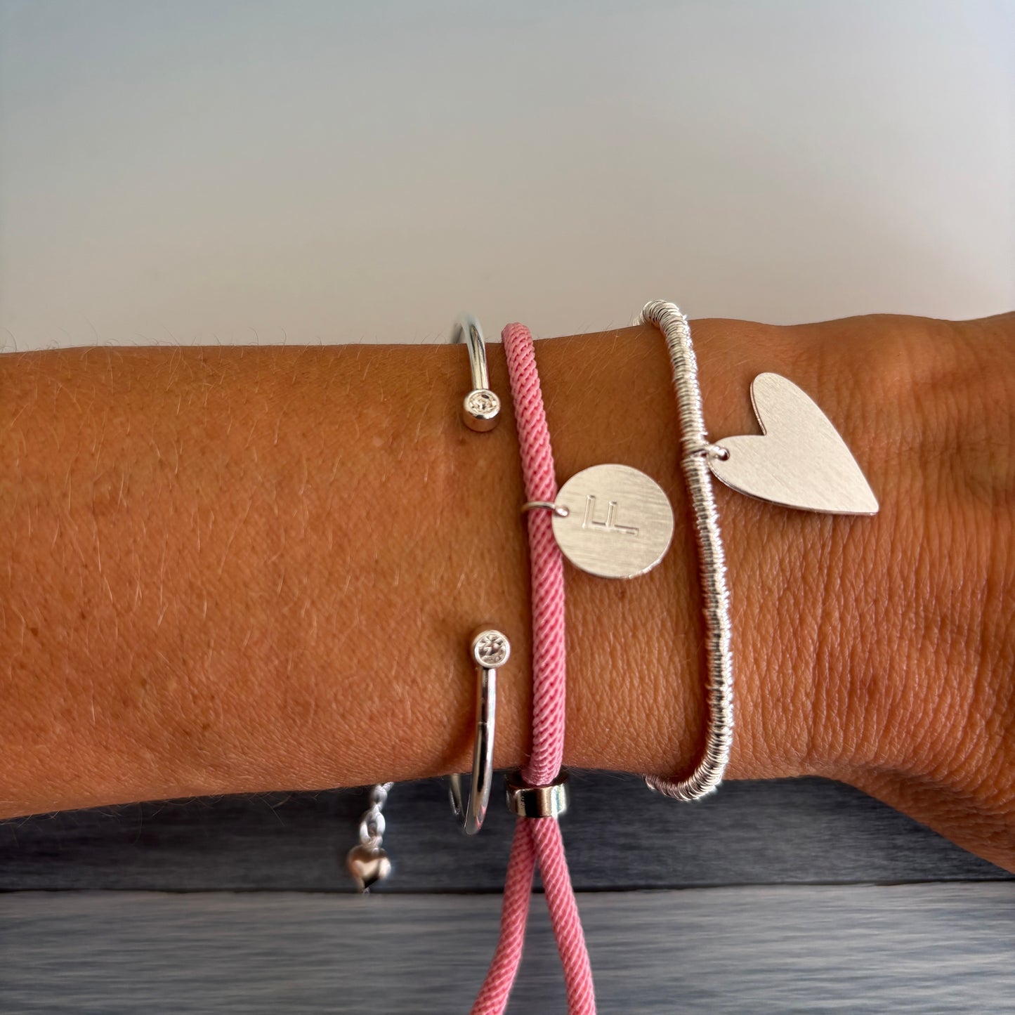 PULSERA HEART - BAÑADO EN PLATA