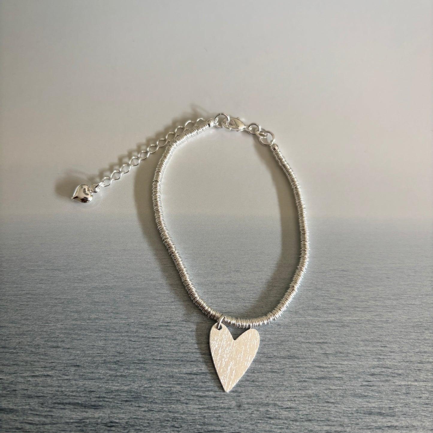 PULSERA HEART - BAÑADO EN PLATA