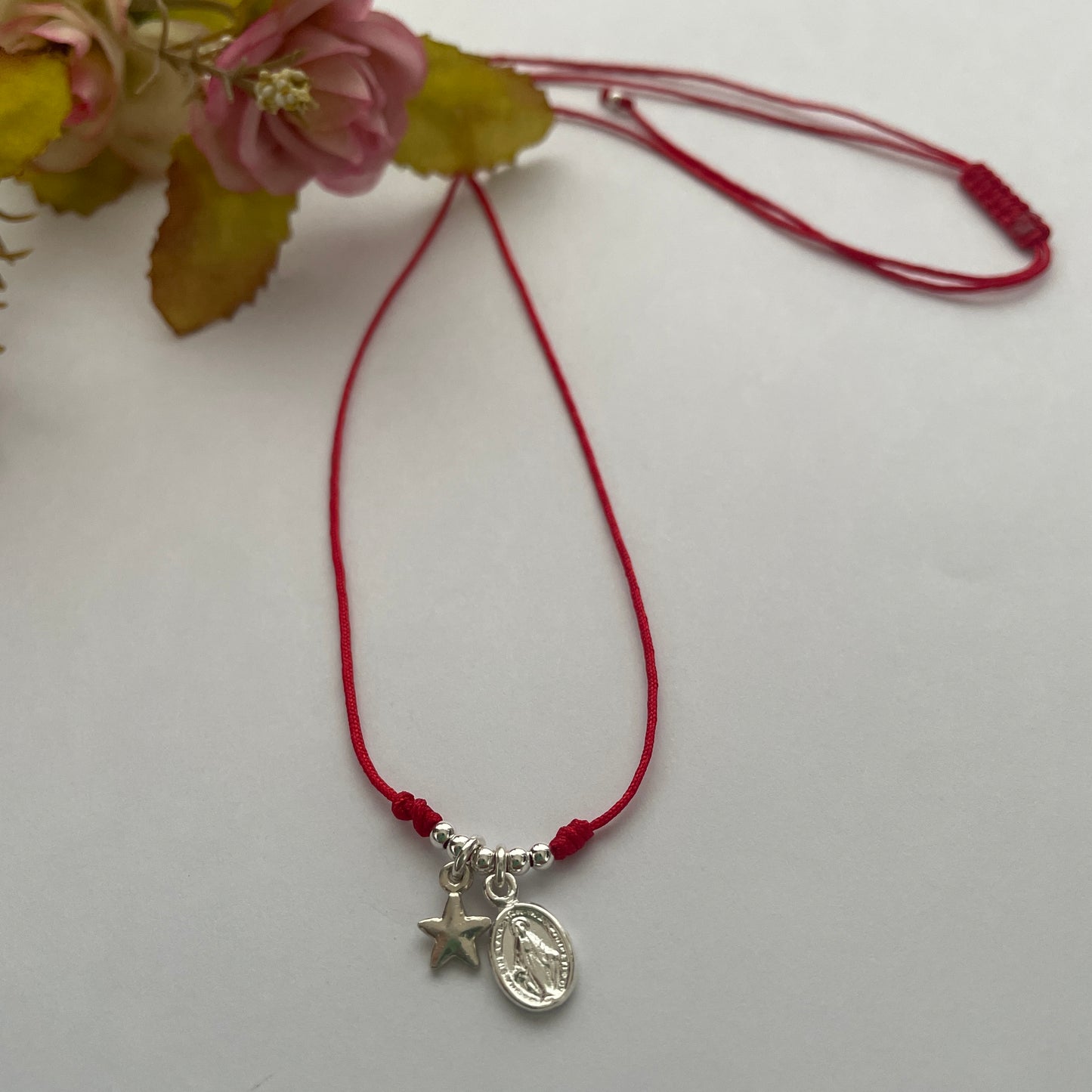 COLLAR HILO VIRGEN ESTRELLA GUÍA - PLATA