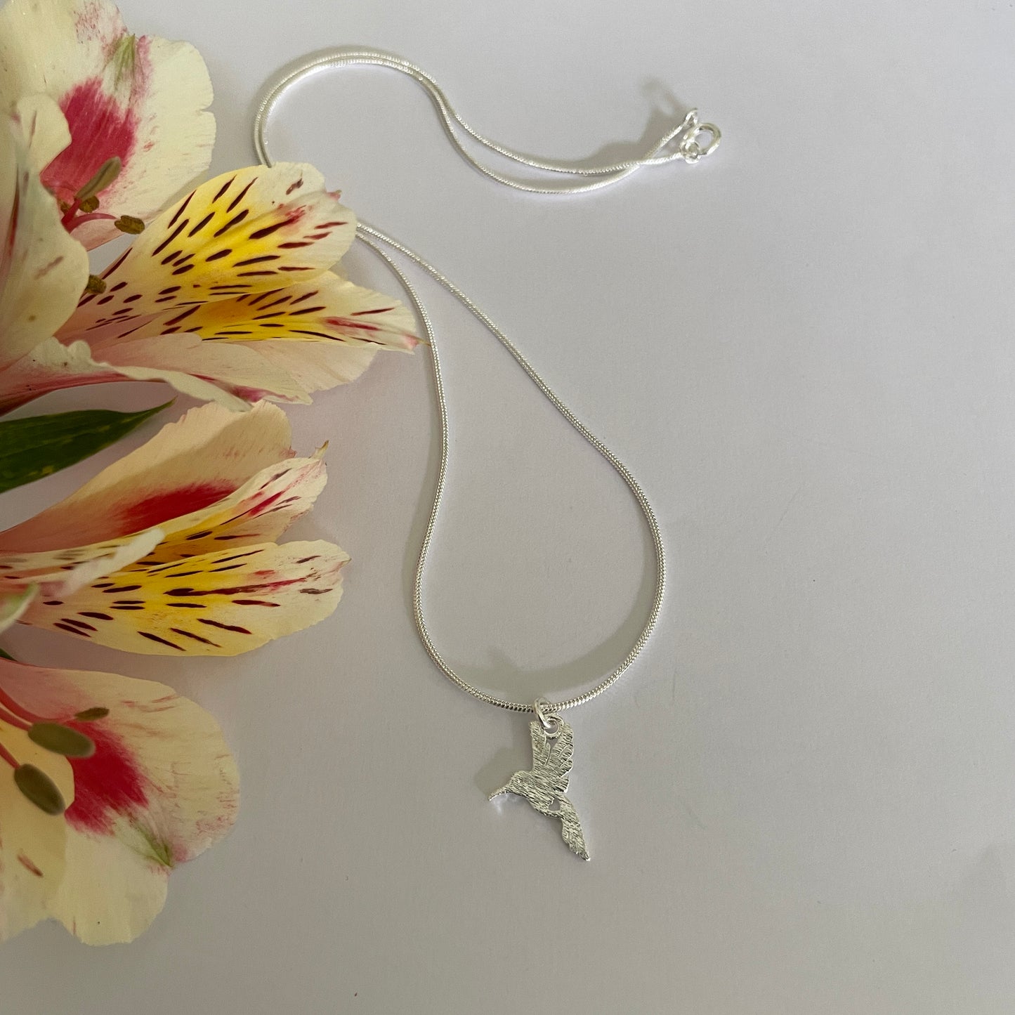 COLLAR COLIBRÍ - BAÑADO EN PLATA