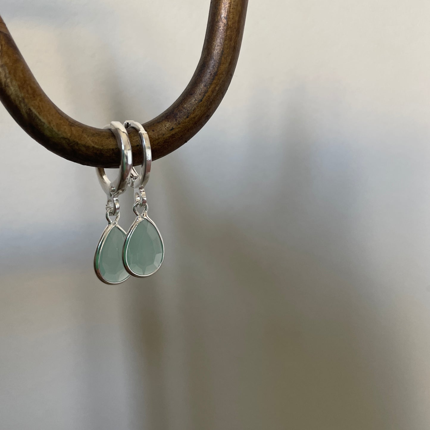 AROS DROP TURQUESA - BAÑADO EN PLATA