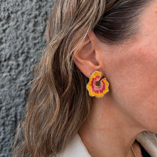 AROS HIBISCO - BAÑADO EN ORO