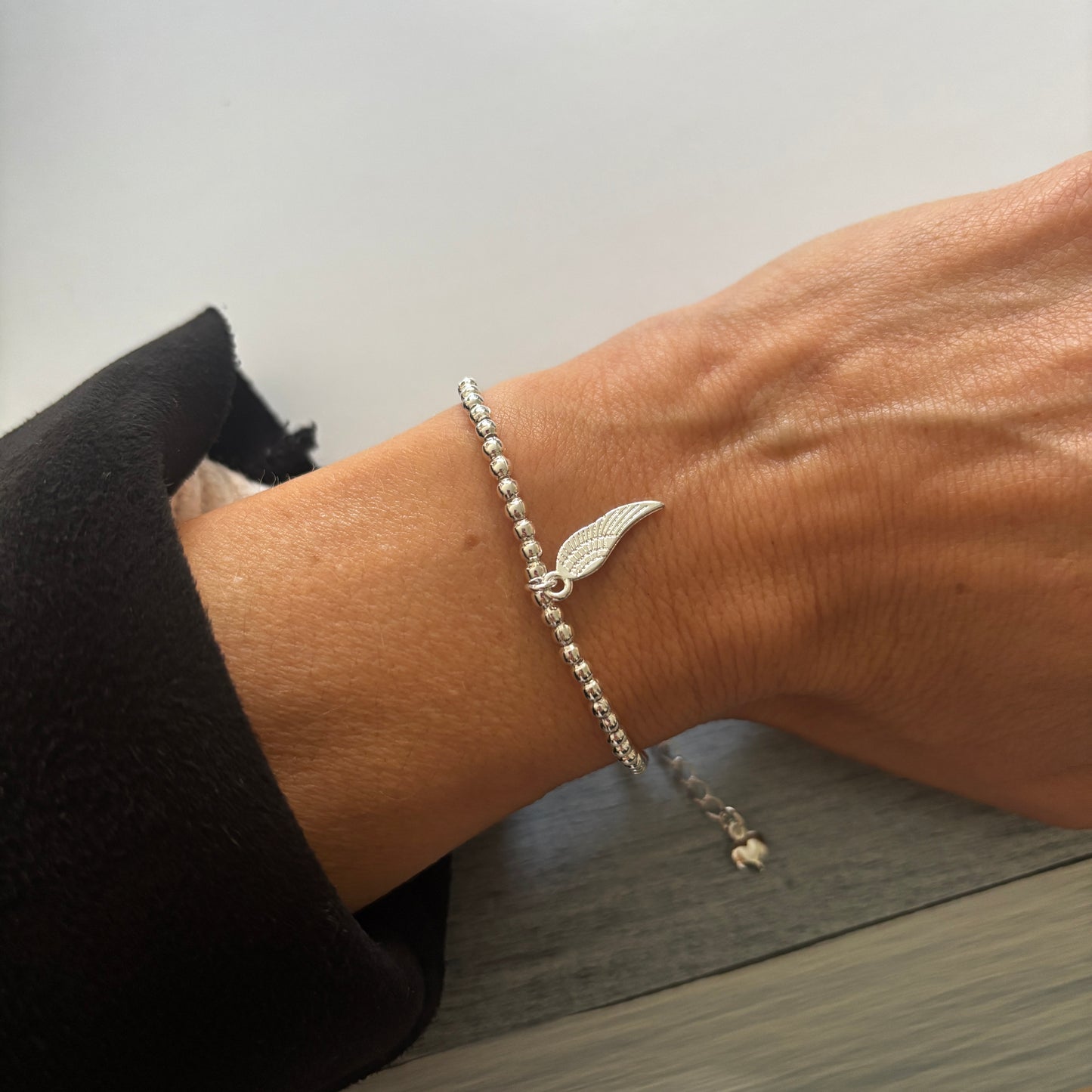 PULSERA ALA DE ANGEL - BAÑADO EN PLATA