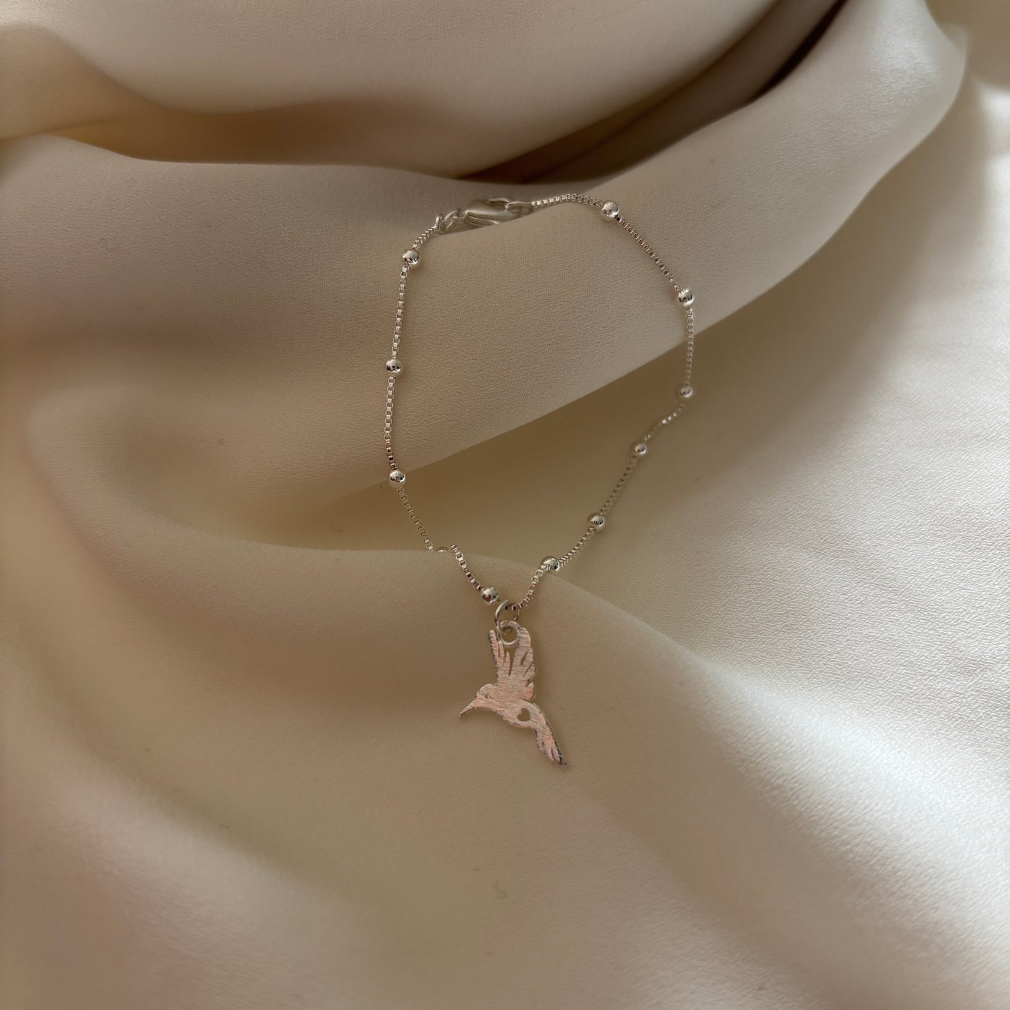 PULSERA COLIBRÍ - BAÑADO EN PLATA