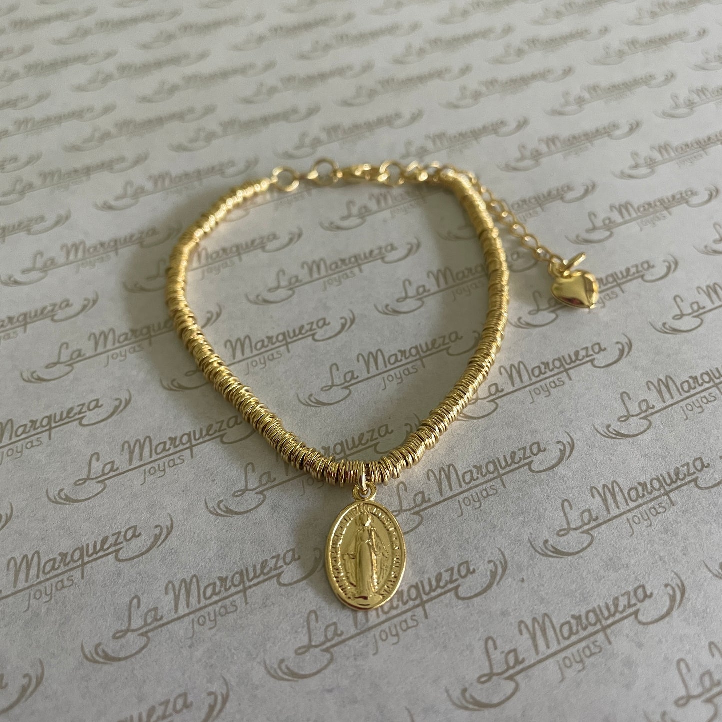 PULSERA VIRGEN DE LOS RAYOS - BAÑADO EN ORO