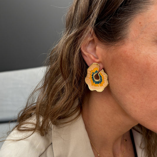 AROS LIRIO AMARILLO - BAÑADO EN ORO