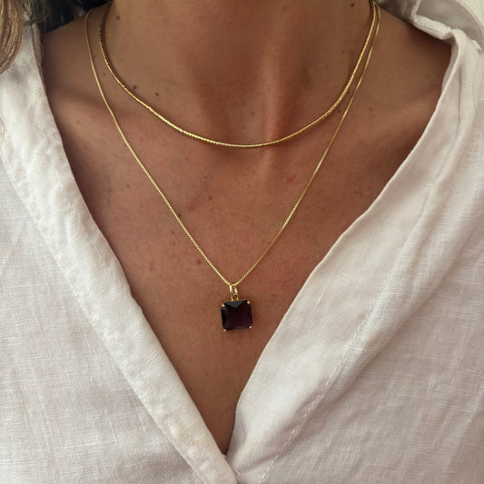 COLLAR AMATISTA - BAÑADO EN ORO