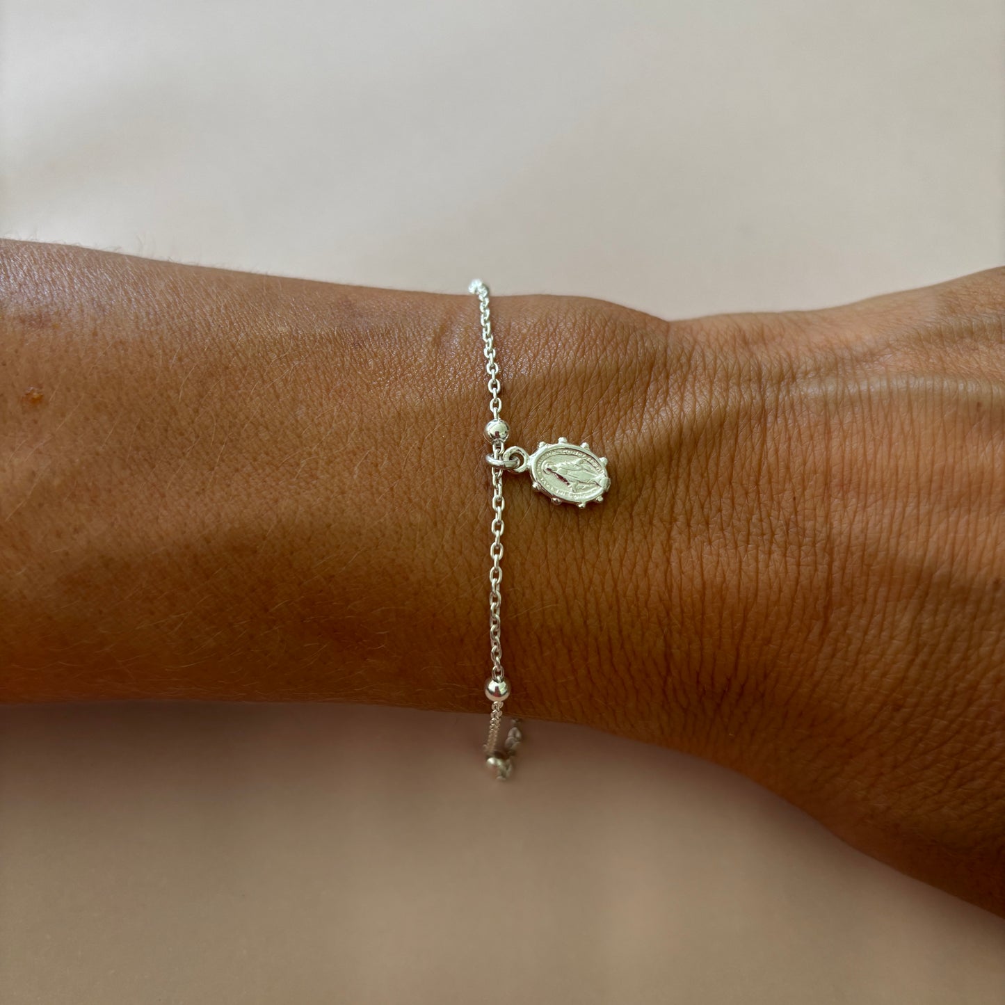 PULSERA PLATA VIRGEN DE LOS RAYOS - RELIGIOSO