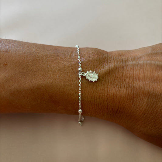 PULSERA PLATA VIRGEN DE LOS RAYOS - RELIGIOSO