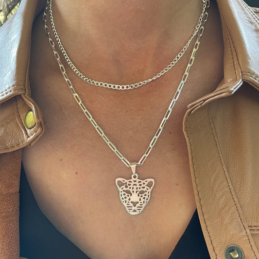 COLLAR JAGUAR - BAÑADO EN PLATA
