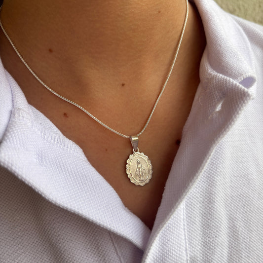 CADENA DE PLATA VIRGEN DE LOS RAYOS - RELIGIOSO