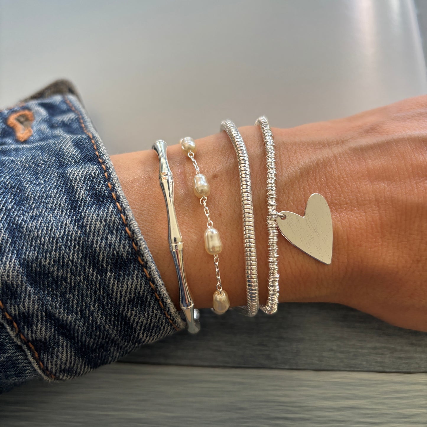 PULSERA PEROLÁ - BAÑADO EN PLATA