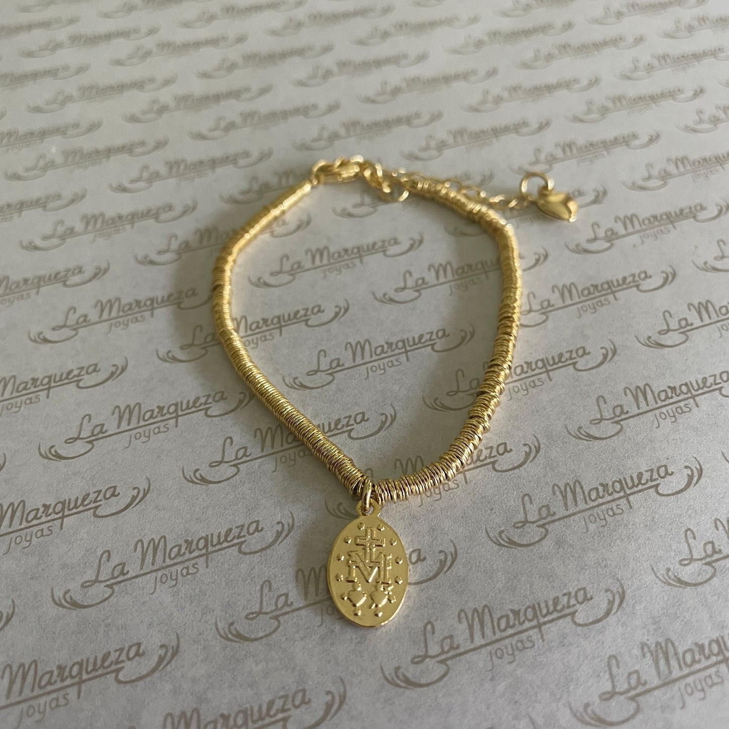 PULSERA VIRGEN DE LOS RAYOS - BAÑADO EN ORO