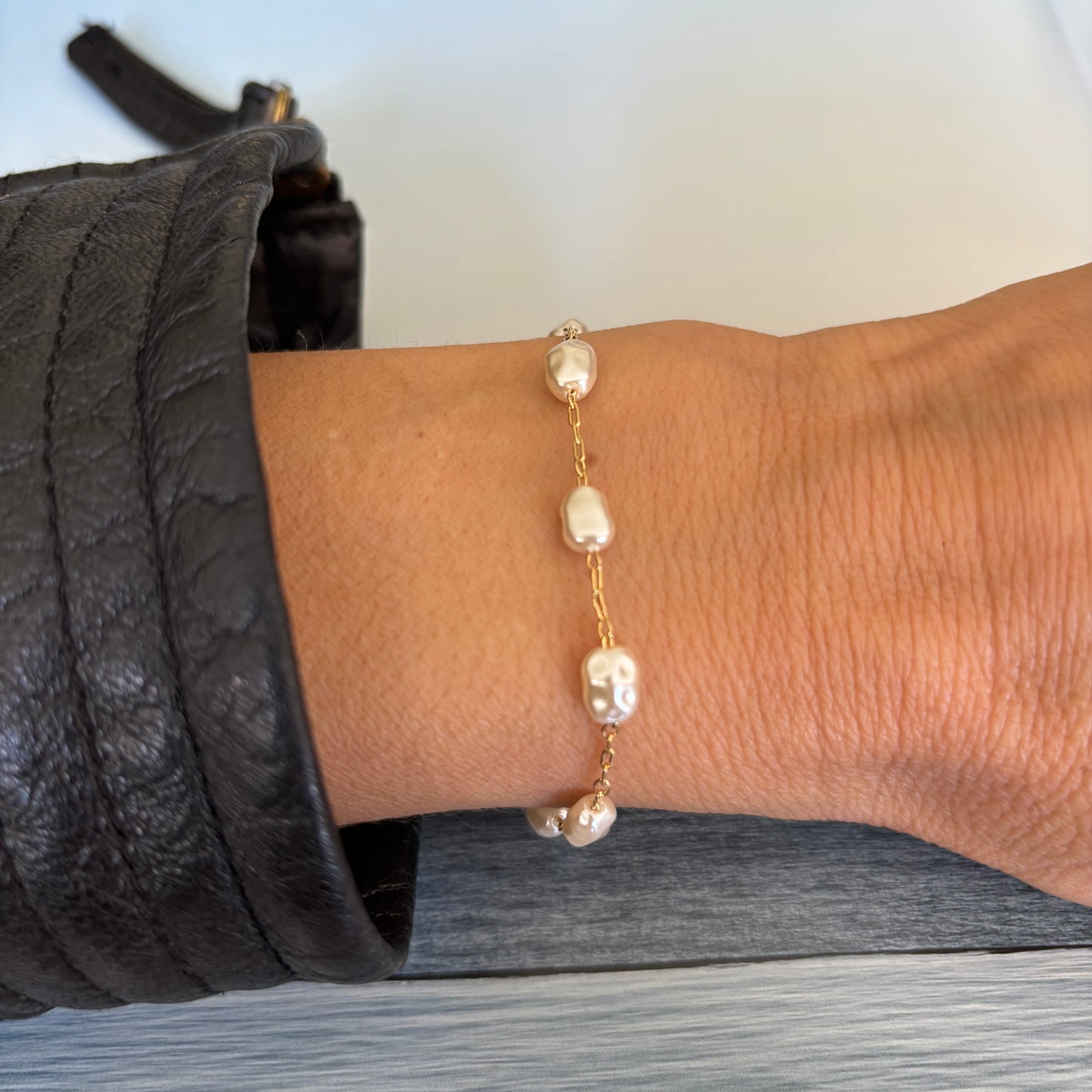 PULSERA PEROLÁ - BAÑADO EN ORO