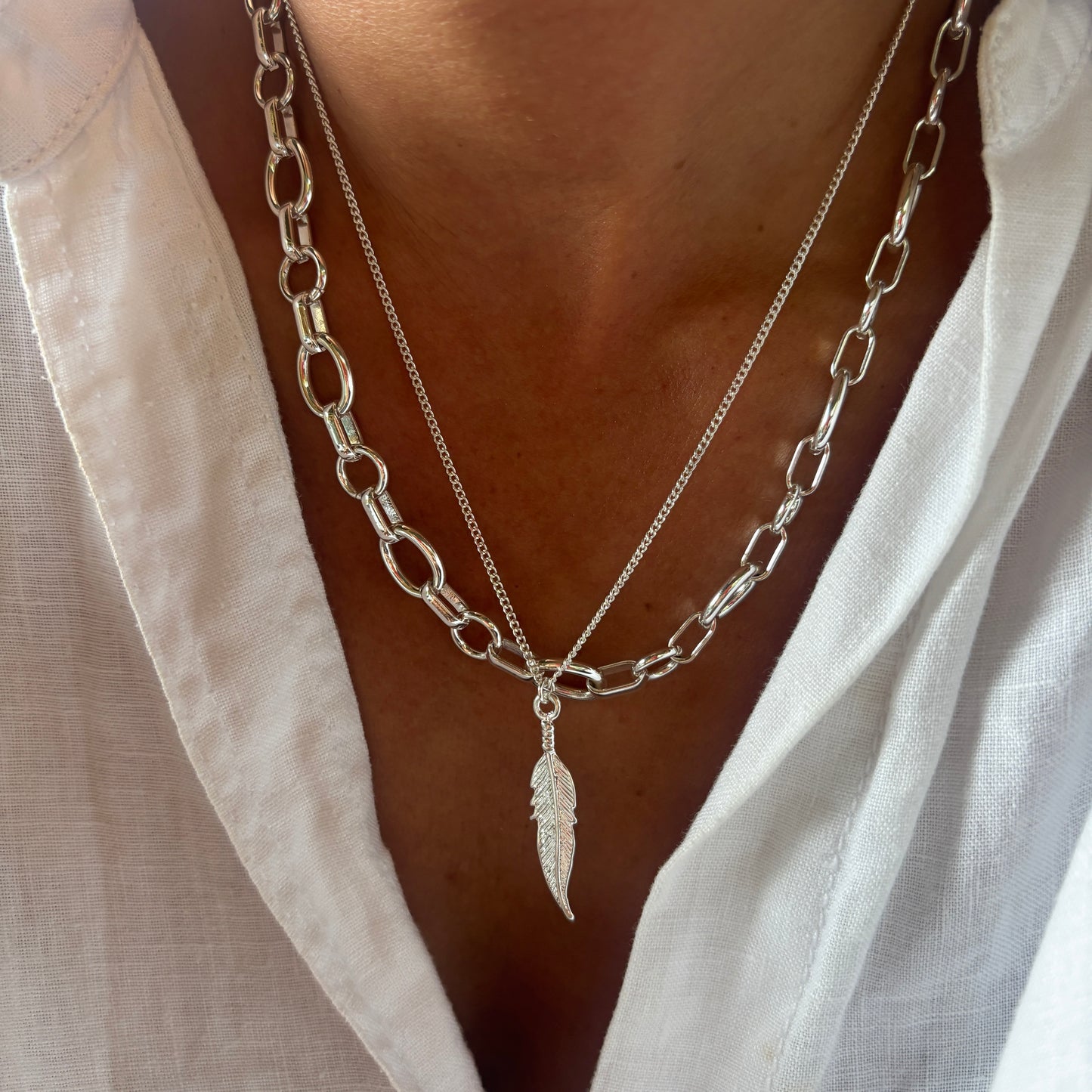 COLLAR MOANA - BAÑADO EN PLATA