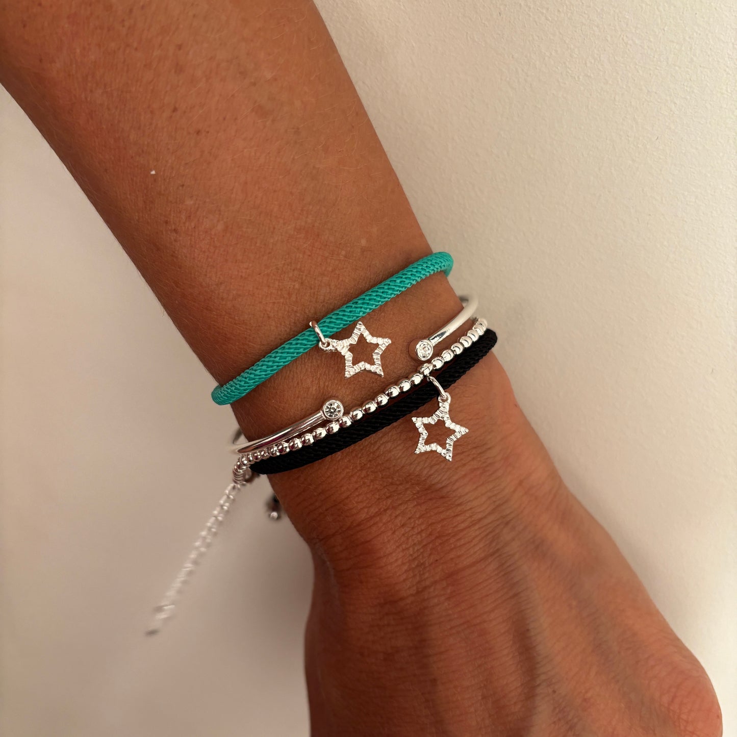 PULSERA COLORS ESTRELLA - BAÑADO EN PLATA