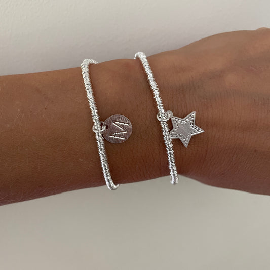 PULSERA LETRA PERSONALIZADA  - BAÑADO EN PLATA