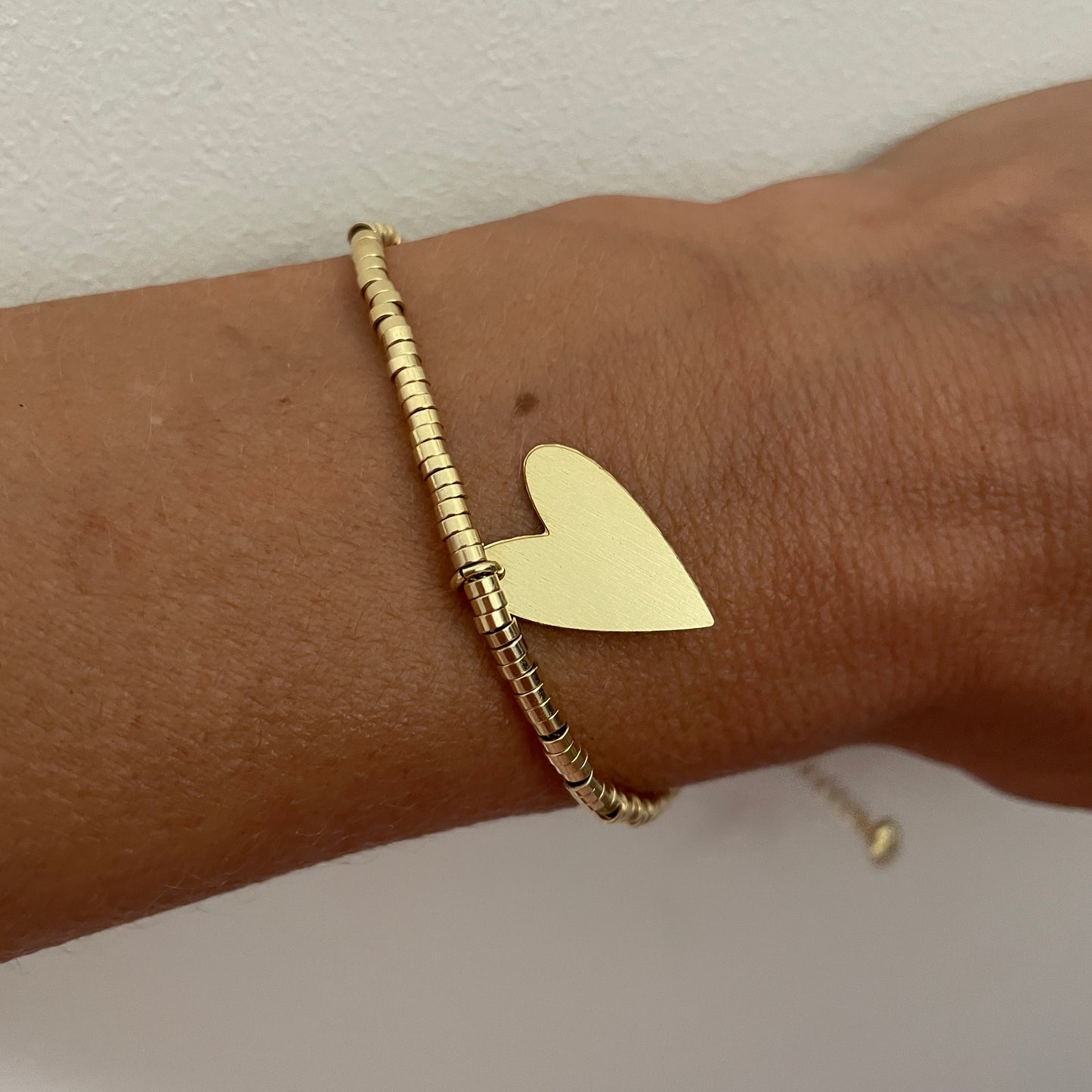 PULSERA HEART  - BAÑADO EN ORO