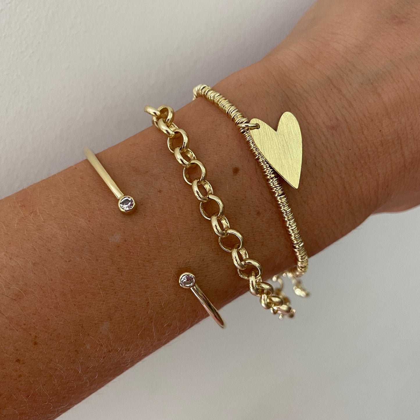 PULSERA HEART  - BAÑADO EN ORO