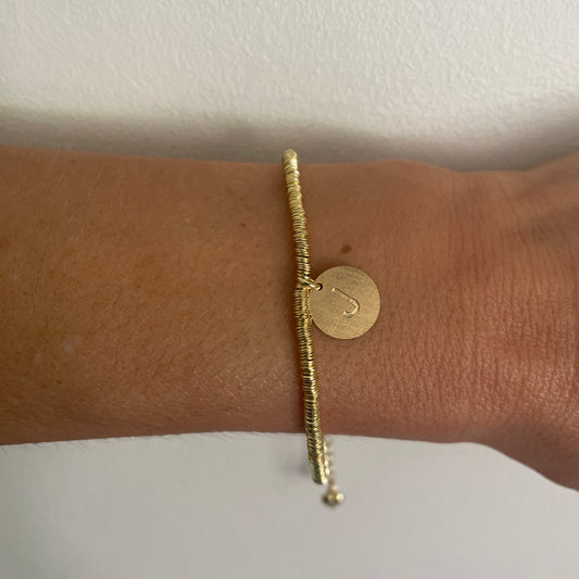 PULSERA LETRA PERSONALIZADA  - BAÑADO EN ORO