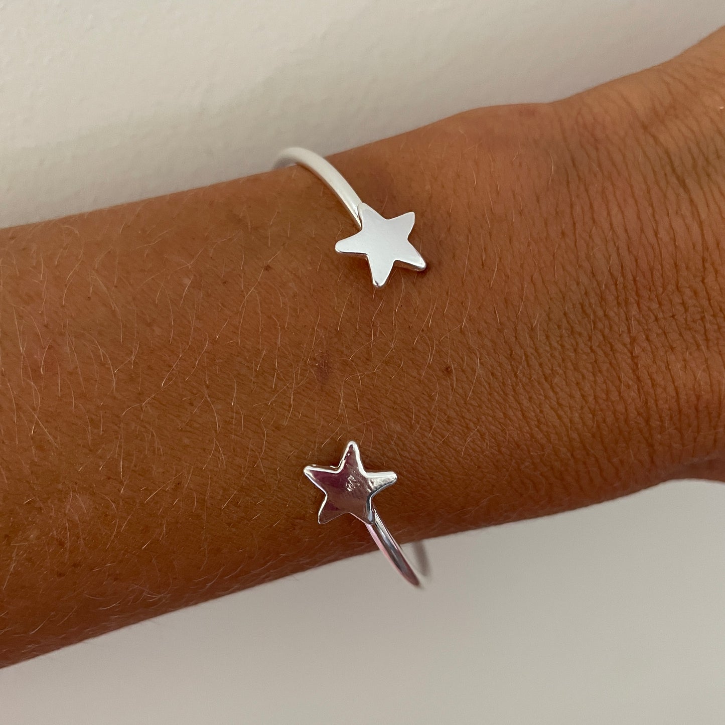 PULSERA ESCLAVA ESTRELLA  - BAÑADO EN PLATA