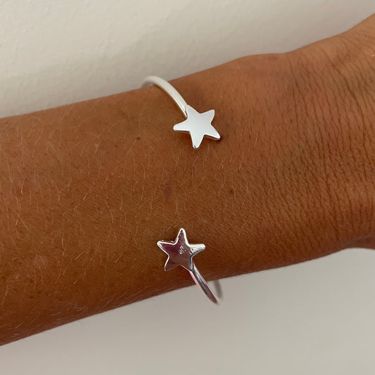 PULSERA ESCLAVA ESTRELLA  - BAÑADO EN PLATA